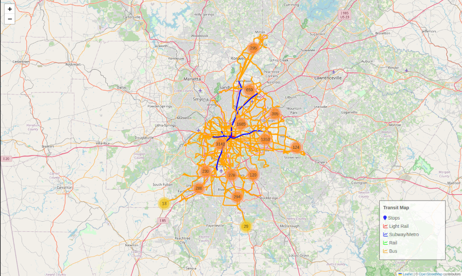 Folium MARTA Transit Map