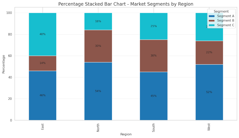 Matplotlib Stacked Percent Bar Chart
