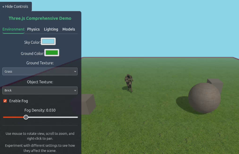 ThreeJS Full Scene Example