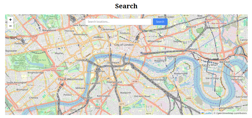 Leaflet.JS map with search