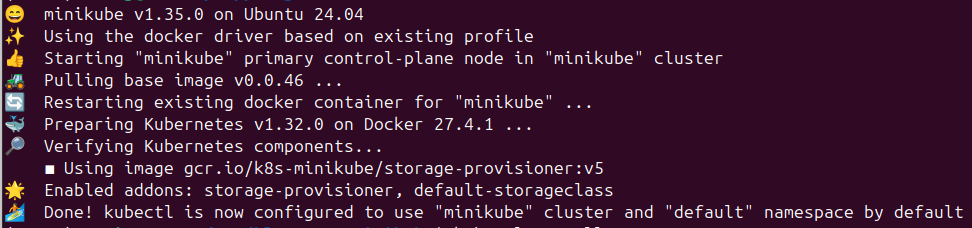 Minikube Start Output